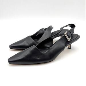 Vince Shasta Kitten Heel Slingback Pump Women's Black Size US8M EU38.5